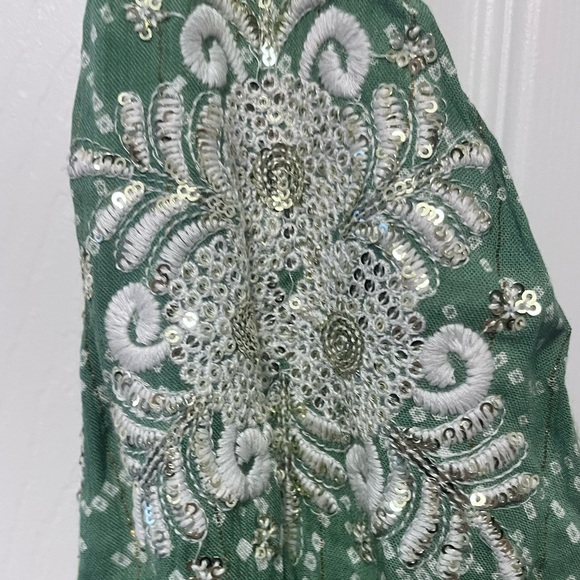 Green Boho Sequined Dress - Picture 4 of 9